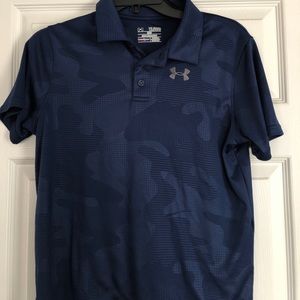 Boys XL under armor collared polo navy blue